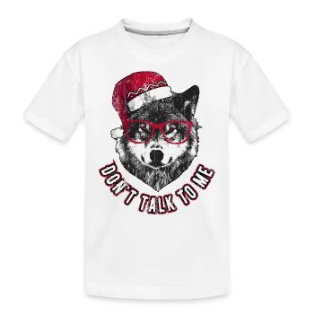 Ne me parle pas - Grumpy Christmas Wolf - T-shirt bio Premium Enfant - blanc - Devant