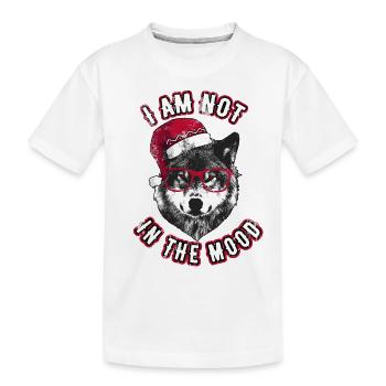 Je ne suis pas d’humeur - Grumpy Christmas Wolf - T-shirt bio Premium Enfant - blanc - Devant