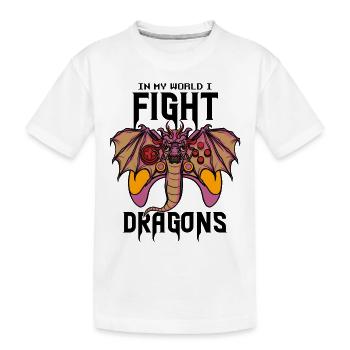 In meiner Welt kämpfe ich - Kinder Premium Bio T-Shirt - Weiß - Vorne