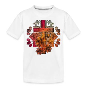 Christianity Cross - Kids' Premium Organic T-Shirt - white - Front