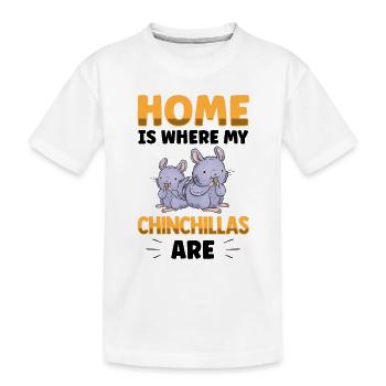 Zuhause ist wo mein Chinchilla ist Nagetier - Kinder Premium Bio T-Shirt - Weiß - Vorne