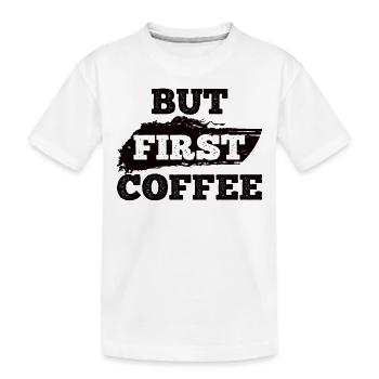 Café Sarcasme Amis Bonheur Joie Cappuccino - T-shirt bio Premium Enfant - blanc - Devant