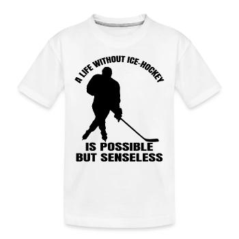 Eishockeyteam Eishockey Wintersport Geschenk - Kinder Premium Bio T-Shirt - Weiß - Vorne