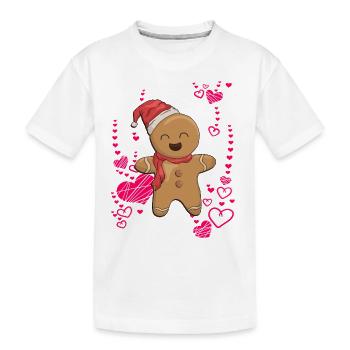 Lebkuchen mit Herzen lecker - Kinder Premium Bio T-Shirt - Weiß - Vorne