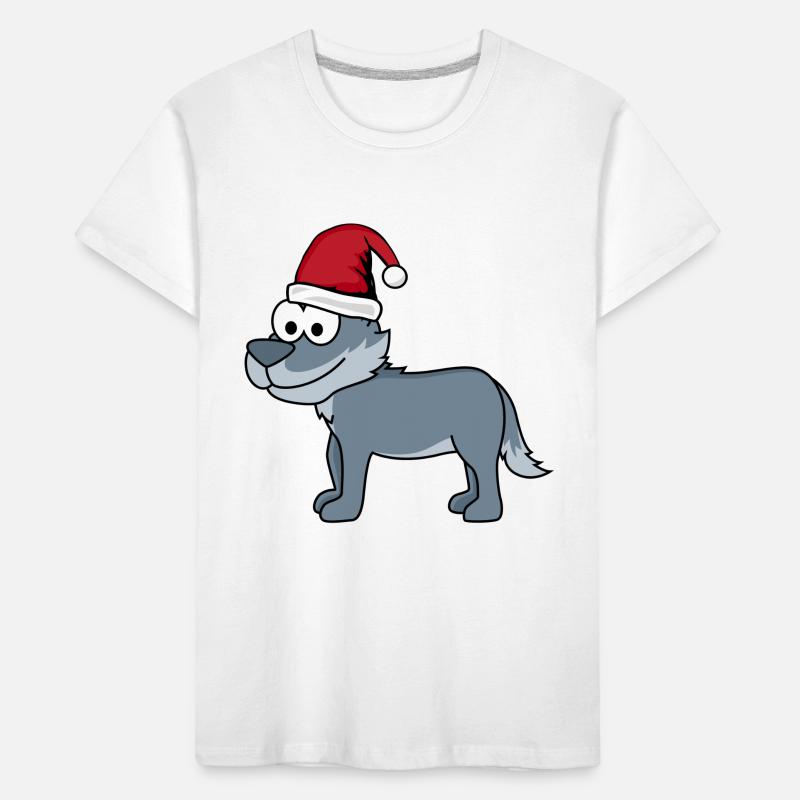 Wolf Comic Weihnachten Kinder Premium Bio T-Shirt