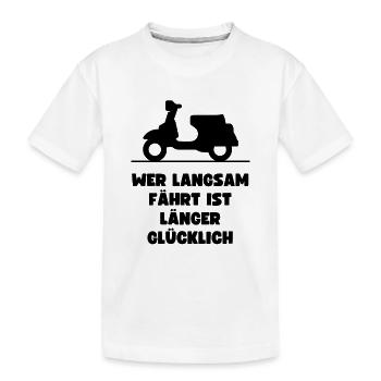 Passionierter Rollerfahrer oder Mofafahrer - Kinder Premium Bio T-Shirt - Weiß - Vorne