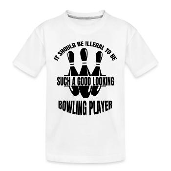 Bowling Skittles, Bowler Skittles, Gift Bowling Ball - Kids' Premium Organic T-Shirt - white - Front