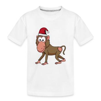 Singe singe Noël - T-shirt bio Premium Enfant - blanc - Devant