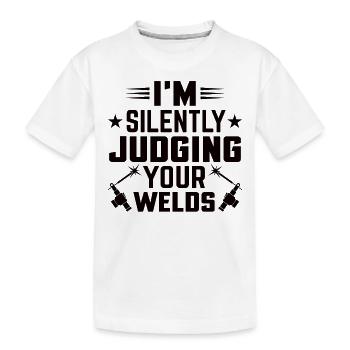 Schweißer Beruf Hitze Stahl Gas WIG MAG Schweißen - Kinder Premium Bio T-Shirt - Weiß - Vorne