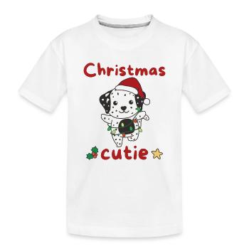 Dalmatiner Weihnachten Hunde Christmas Cutie - Kinder Premium Bio T-Shirt - Weiß - Vorne