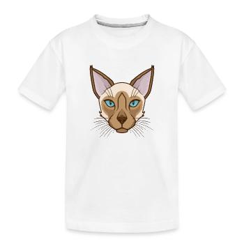 Siamese Cat Profilbild Haustier Kater - Kinder Premium Bio T-Shirt - Weiß - Vorne