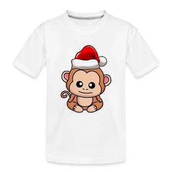 Singe Comic Christmas - T-shirt bio Premium Enfant - blanc - Devant