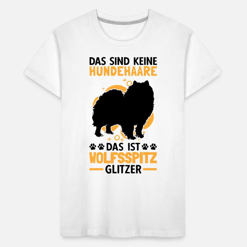 Wolfsspitz Glitzer deutscher Spitz Keeshond Kinder Premium Bio T-Shirt