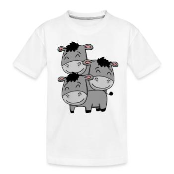 Niedliche Esel - Kinder Premium Bio T-Shirt - Weiß - Vorne