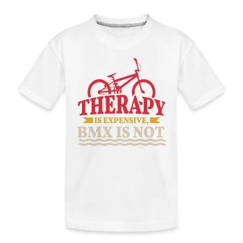 La thérapie coûte cher BMX l’équitation n’est pas - T-shirt bio Premium Enfant - blanc - Devant