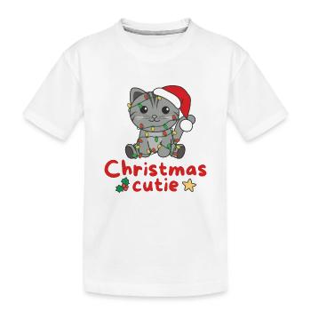 Katze Weihnachten Katzen Christmas Cutie - Kinder Premium Bio T-Shirt - Weiß - Vorne
