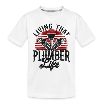 Plomberie Plombier Vintage Rétro - T-shirt bio Premium Enfant - blanc - Devant