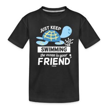 Turtle - Kids' Premium Organic T-Shirt - black - Front