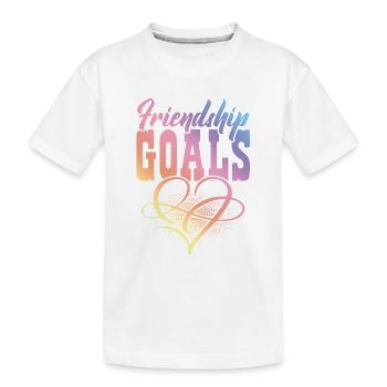 friendship Goals - Kids' Premium Organic T-Shirt - white - Front