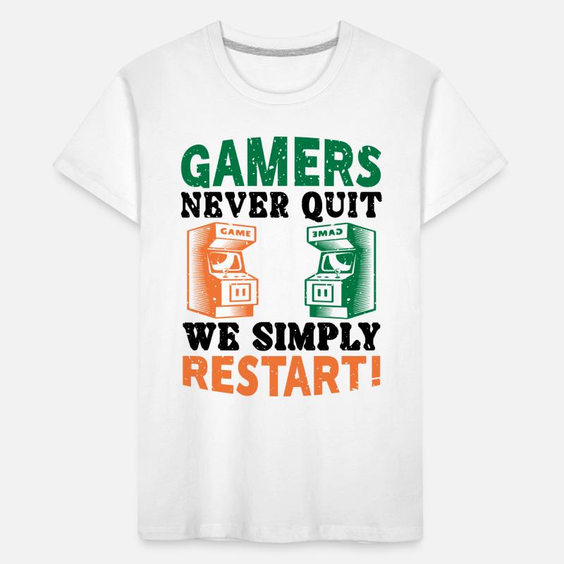 Gamers never quit Kids' Premium Organic T-Shirt