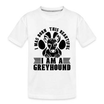 Je suis né ce coureur de lévriers de course de lévriers - T-shirt bio Premium Enfant - blanc - Devant