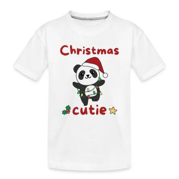 Panda Weihnachten Pandas Christmas Cutie - Kinder Premium Bio T-Shirt - Weiß - Vorne