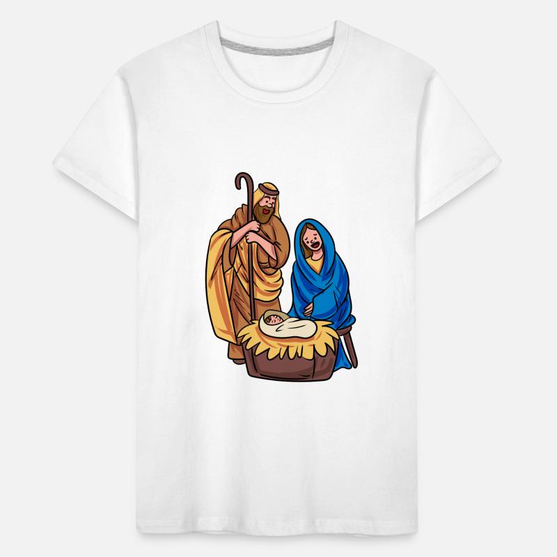 Weihnachtskrippe Krippe Jesus Kinder Premium Bio T-Shirt