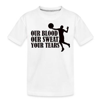 Volleyball Volley Aufschlag Volleyballspieler - Kinder Premium Bio T-Shirt - Weiß - Vorne
