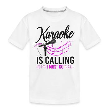 Le chanteur de karaoké Karaoke appelle - T-shirt bio Premium Enfant - blanc - Devant