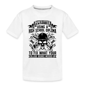 Tuyauteur utilisant un tuyauteur d’un lycée - T-shirt bio Premium Enfant - blanc - Devant