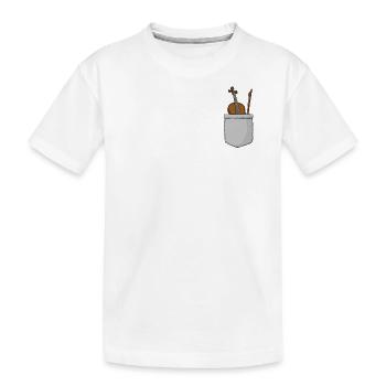 Violin Violinist Pocket - Kinder Premium Bio T-Shirt - Weiß - Vorne