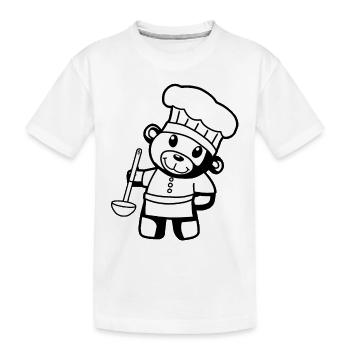 Hobbykoch Kochkunst Teddybär Koch Suppenkelle Bär - Kinder Premium Bio T-Shirt - Weiß - Vorne