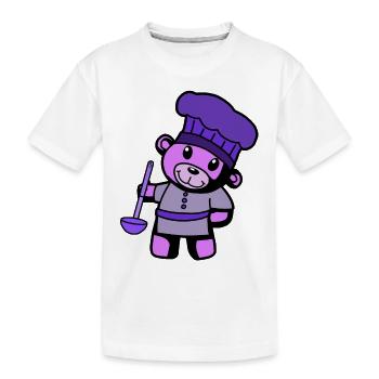 Hobbykoch Kochkunst Teddybär Koch Suppenkelle - Kinder Premium Bio T-Shirt - Weiß - Vorne