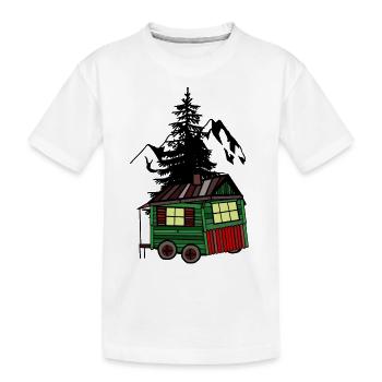 Bauwagen Natur Gebirge Berg Alpen Alm Österreich - Kids' Premium Organic T-Shirt - white - Front