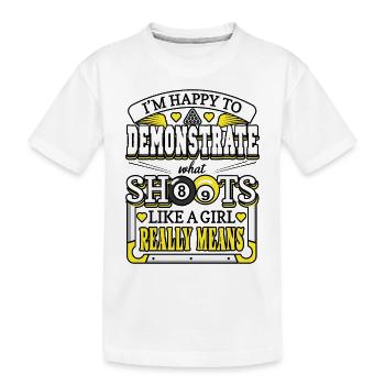 Billard drôle Ce que signifie tirer comme une fille - T-shirt bio Premium Enfant - blanc - Devant