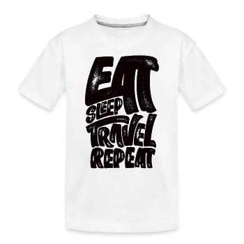 Boussole avec carte du monde, points cardinaux de la terre - T-shirt bio Premium Enfant - blanc - Devant