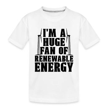 Je suis un grand fan de technicien en turbine d’énergie verte - T-shirt bio Premium Enfant - blanc - Devant