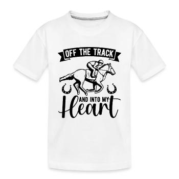 Hors piste et chevaux Animaux de course Chevaux Coureur de chevaux - T-shirt bio Premium Enfant - blanc - Devant