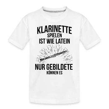 Klarinette Klarinettenspieler Klarinettist - Kinder Premium Bio T-Shirt - Weiß - Vorne