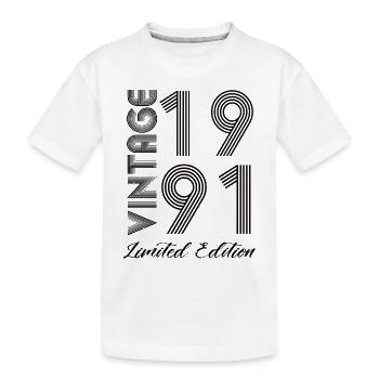 Vintage 1991 Vintage Geburtstag Retro Vintage - Kinder Premium Bio T-Shirt - Weiß - Vorne