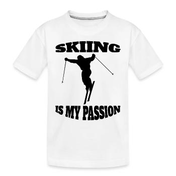 Skieurs Noël Sports d'hiver Ski Skis - T-shirt bio Premium Enfant - blanc - Devant