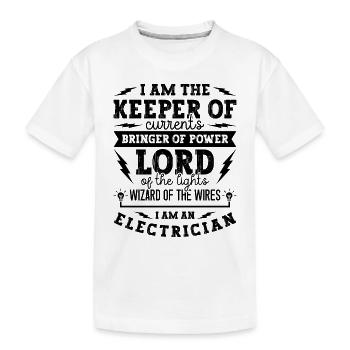 Je suis le gardien du technicien de réparation électricien - T-shirt bio Premium Enfant - blanc - Devant