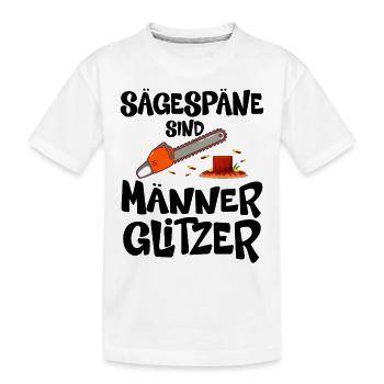 Sägespäne Sind Männer Glitzer - Kinder Premium Bio T-Shirt - Weiß - Vorne