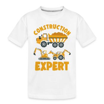 Construction Truck Excavator Digger Expert Idea - Kinder Premium Bio T-Shirt - Weiß - Vorne
