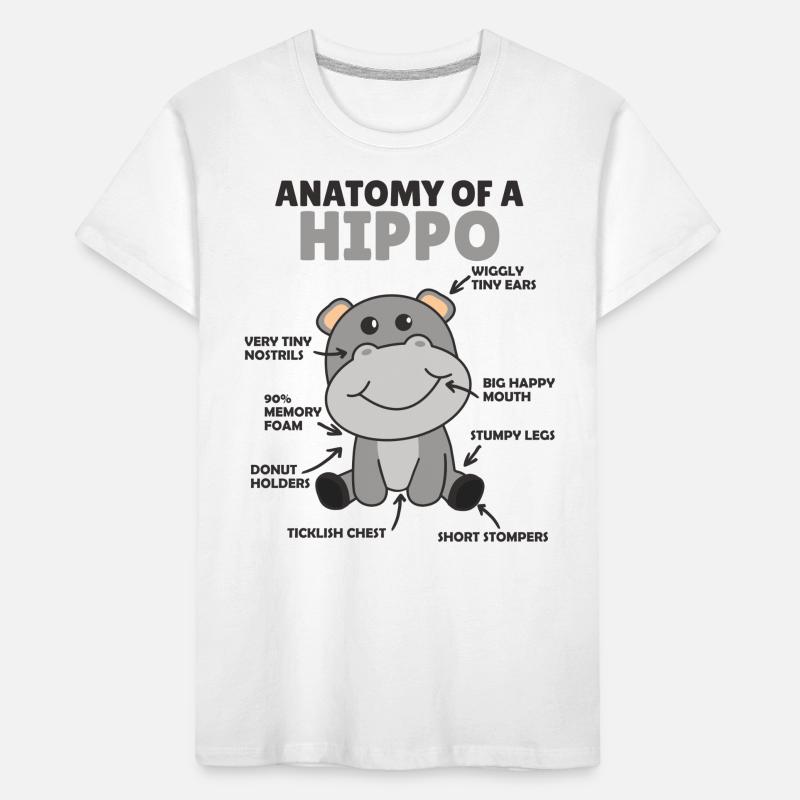 douce Hippopotame explication Anatomie d’un hippopotame T-shirt bio Premium Enfant