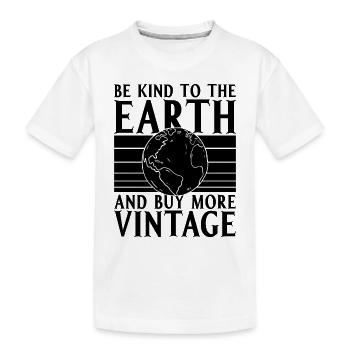 Be Kind To The Recycling Retro Go Green Recycler - Kids' Premium Organic T-Shirt - white - Front