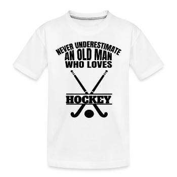 Joueur de hockey cadeau hockey sur gazon hockey hockey floorball - T-shirt bio Premium Enfant - blanc - Devant