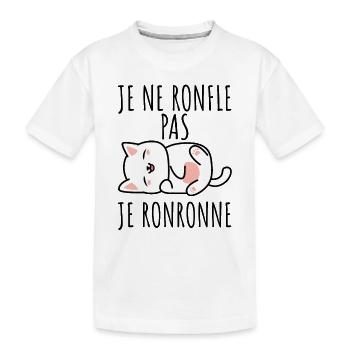 je ne ronfle pas je ronronne - T-shirt bio Premium Enfant - blanc - Devant