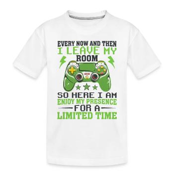 Drôle de jeu de temps en temps je quitte ma chambre - T-shirt bio Premium Enfant - blanc - Devant