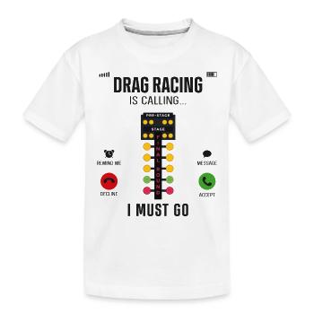 Affichage du téléphone de voiture de course de dragster - T-shirt bio Premium Enfant - blanc - Devant